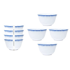 Maison Melamine Dip Bowl, Set of 4 - White/Blue
