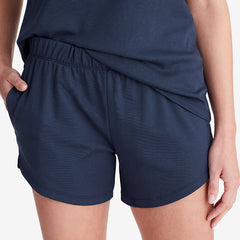 Pima Cotton Women's Shorts Set - Navy, L