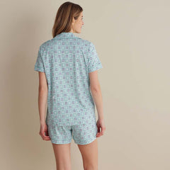 Printed Peruvian Cotton Women's Shorts Set - Cool Daisy, XL