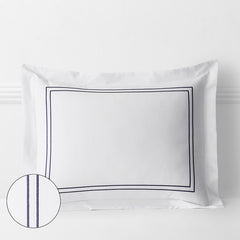 Dorset Stripe Luxe Smooth Egyptian Cotton Sateen Sham - Blue, King