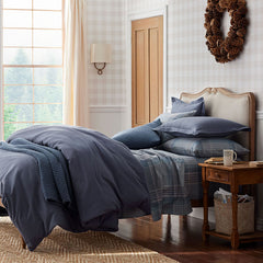Luxe Ultra-Cozy Cotton Velvet Flannel Fitted Bed Sheet Slate Blue, Twin