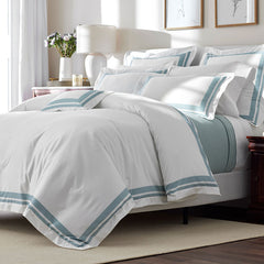 Double Border Premium Smooth Supima® Cotton Wrinkle-Free Sateen Sham - Cloud, Boudoir