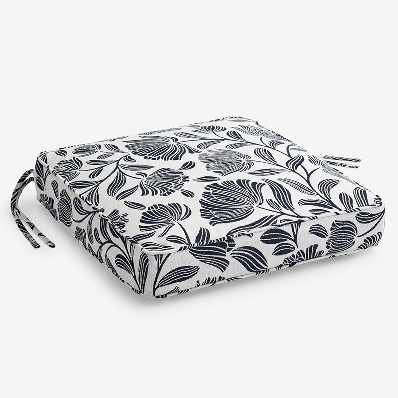 Replacement Boxed Edge Chair Cushion - Maytime Midnight Navy, 21 in. x 19 in.