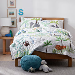 Jungle Quilt - White Multi, Full/Queen