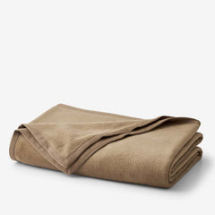 Cotton/Acrylic Fleece Blanket - Gold, Full/Queen