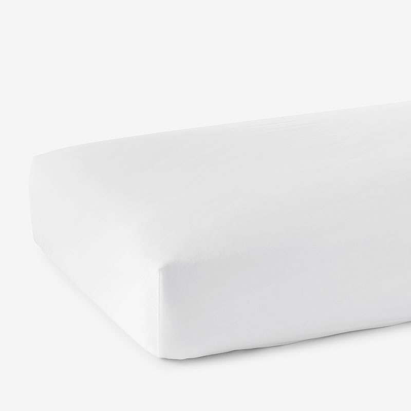 Classic Smooth Sateen Solid Fitted Bed Sheet - White, Twin XL