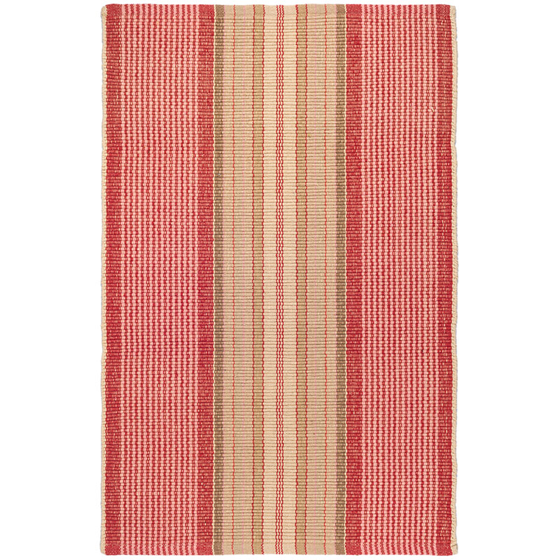 Framboise Handwoven Cotton Rug - Red, 8' x 10'
