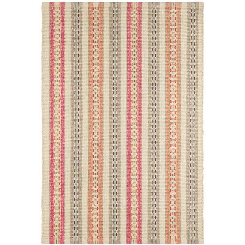 Long Slade Handwoven Cotton Rug - Red, 2' x 3'