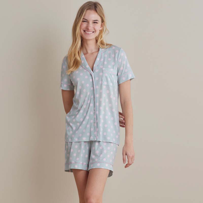 Cotton Modal Women's Shorts Set - Pretty Dot, XL