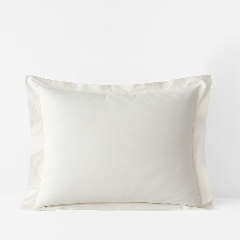 Premium Cool Organic Cotton Percale Sham - Ivory, King