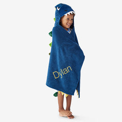 Hooded Towel - Navy Dino