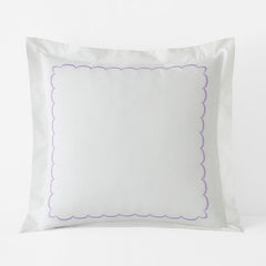 Embroidered Scallop Classic Cool Cotton Percale Sham - Lavender, Euro