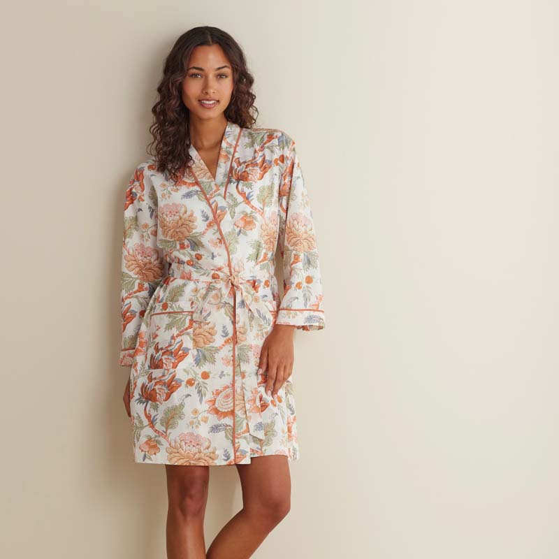 Printed Voile Women's Kimono Robe - Wild Bloom, M/L
