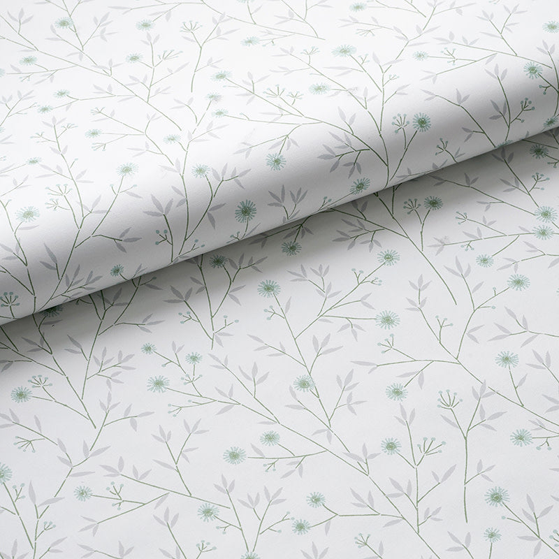 Ava Traditional Wallpaper - Ditsy Floral Willow Green, Swatch