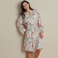 Printed Voile Women's Kimono Robe - Strawberry Fields, XL/XXL