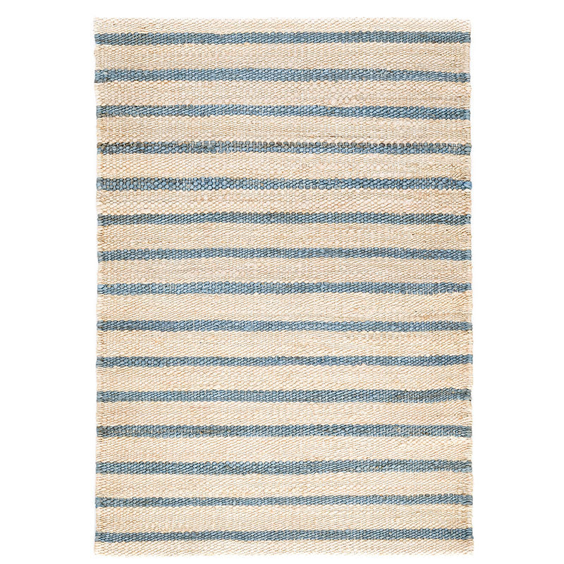 Moana Stripe Handwoven Jute Rug - Blue, 2' 6" x 8' Runner