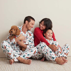 Family Flannel Women's Jogger Pants Pajama Set - Winter Skating Animals, XXXL