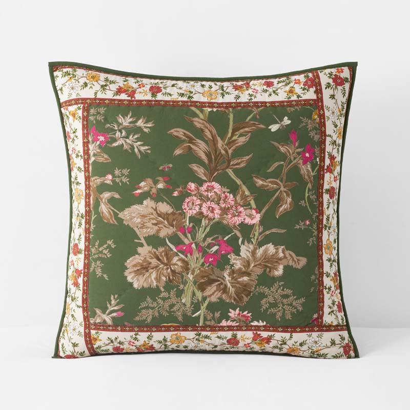 Aaliyah Patchwork Quilted Sham - Green Multi, Euro