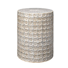 Ceramic Flower Side Table - White