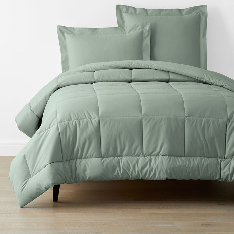Classic Cool Cotton Percale Comforter - Thyme, King/Cal King
