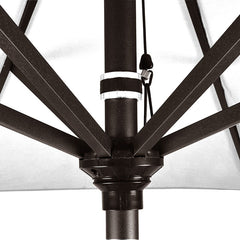 6' Round Outdoor Patio Umbrella, Aluminum with Push Button Tilt - Bronze Finish, Cabana Classic