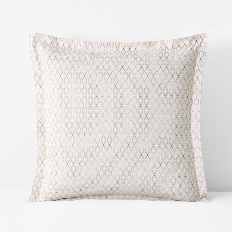 Feliciana Geo Garment Washed Cotton Percale Sham - Clay, Euro