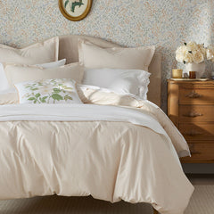Clemencia Classic Cool Cotton Percale Sham - Geo Peach Blossom, King