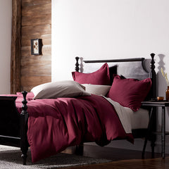 Classic Ultra-Cozy Cotton Velvet Flannel Flat Bed Sheet - Merlot, Twin/Twin XL