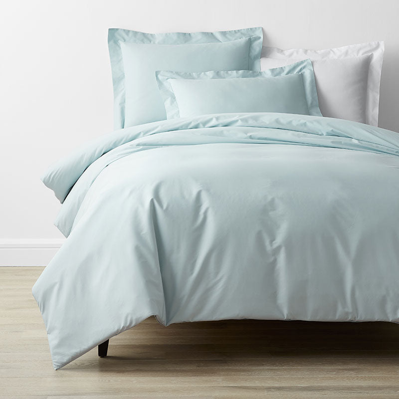 Classic Cool Cotton Percale Bed Duvet Cover - Pale Blue, Full