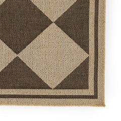 Diamond Checkered Outdoor Rug -  Black, 2' x 3'