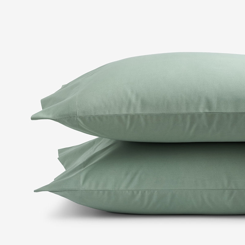 Classic Cool Cotton Percale Pillowcase Set - Thyme, King