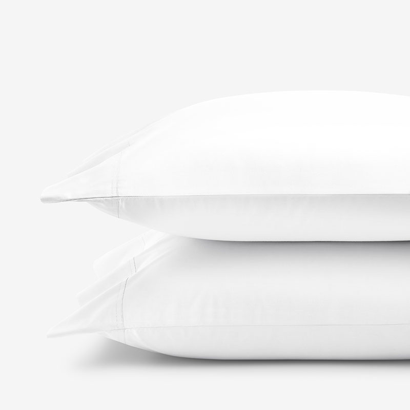 Premium Cool Supima® Cotton Percale Pillowcase Set - White, King