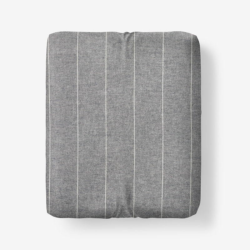Bromley Premium Ultra-Cozy Cotton Flannel Fitted Bed Sheet - Smoke Stripes, Twin