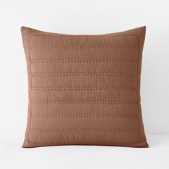 Premium Breathable Washed Linen Solid Quilted Sham - Clay, King