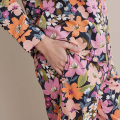 Printed Poplin Women's Button-Down Pajama Set - Wild Floral, XS