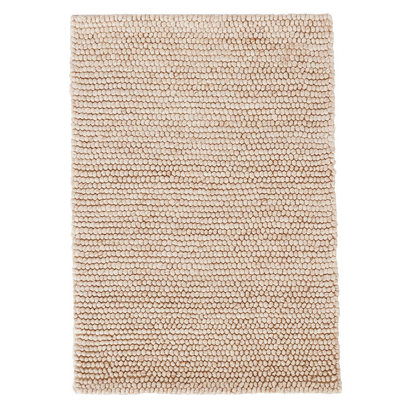Chunky Handwoven Wool Rug - Latte, 8' x 10'