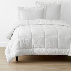 Classic Cool Cotton Percale Comforter - White, Full/Queen