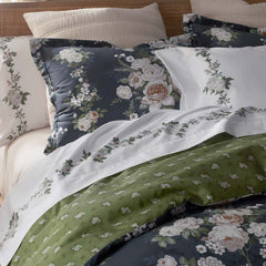Blooming Melody Border Premium Smooth Wrinkle-Free Sateen Bed Sheet Set - White Multi, Full