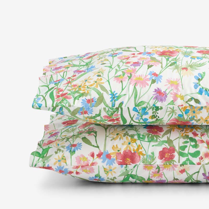 Garden Symphony Classic Cool Cotton Percale Pillowcase Set - Multi, King