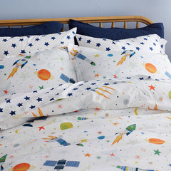 Outerspace Classic Cool Organic Cotton Percale Sham - White Multi, Standard