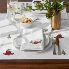 Embroidered Novelty Placemats, Set of 4 - Poinsettia