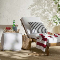 Indoor/Outdoor Pouf - White, Small