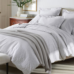 Jacquard Leaf Yarn-Dyed Premium Smooth Supima® Cotton Wrinkle-Free Sateen Sham - Light Gray, King