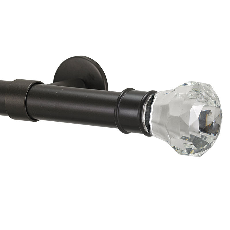 Facets Finial and 1" diameter Rod Set - Oil Rubbed Bronze, 72"
