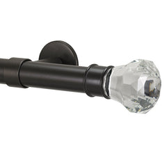 Facets Finial and 1" diameter Rod Set - Oil Rubbed Bronze, 96"