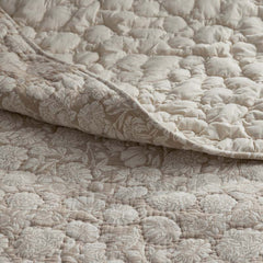 Kyla Floral Quilted Sham - Beige, King