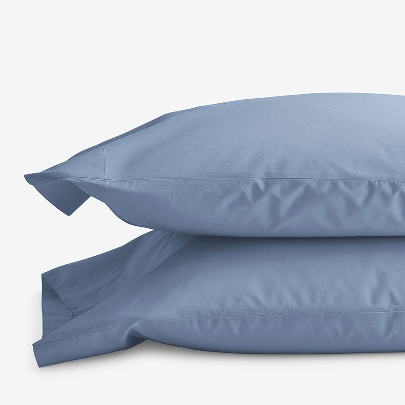 Classic Cool Cotton Percale Pillowcase Set - Slate Blue, Standard