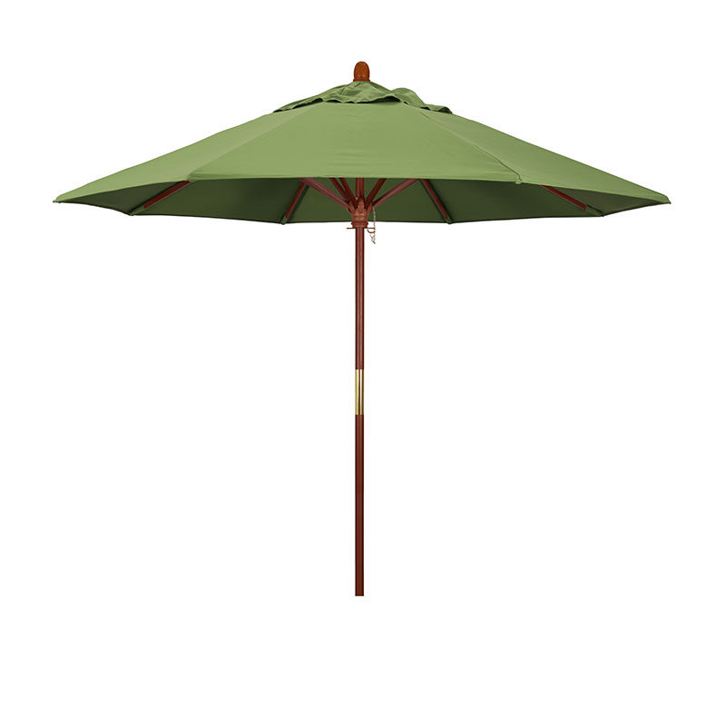 Round Outdoor Patio Umbrella, Wood with Manual Lift - Ginkgo, 9'