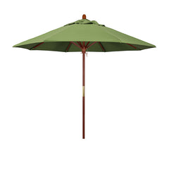 Round Outdoor Patio Umbrella, Wood with Manual Lift - Ginkgo, 9'