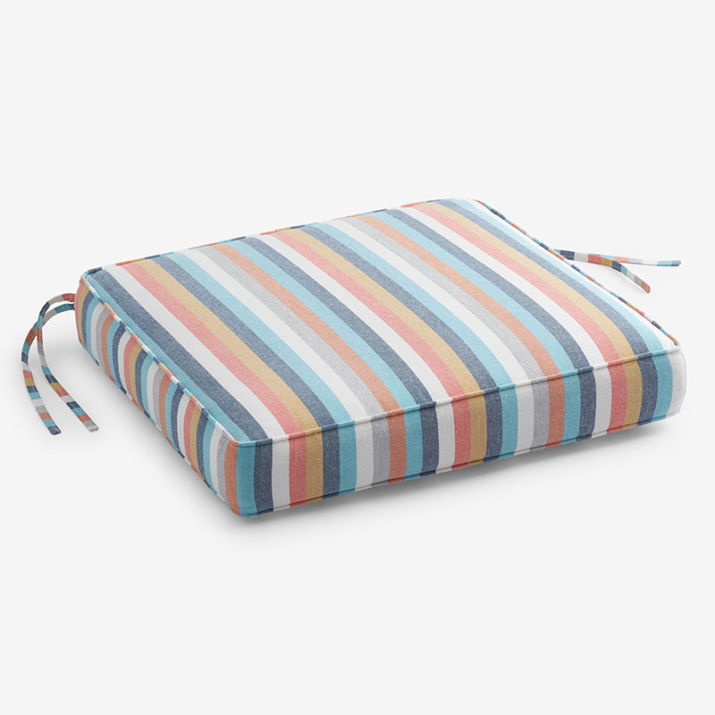 Replacement Boxed Edge Chair Cushion - Surround Stripe, 20 in. x 20 in.
